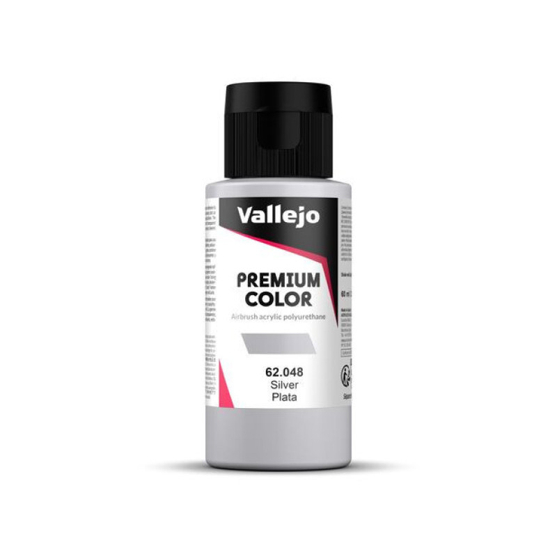 Peinture acrylique Premium Color Silver 60ml - VALLEJO 62048