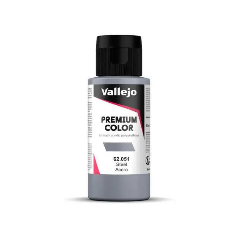 Peinture acrylique Premium Color Steel 60ml - VALLEJO 62051
