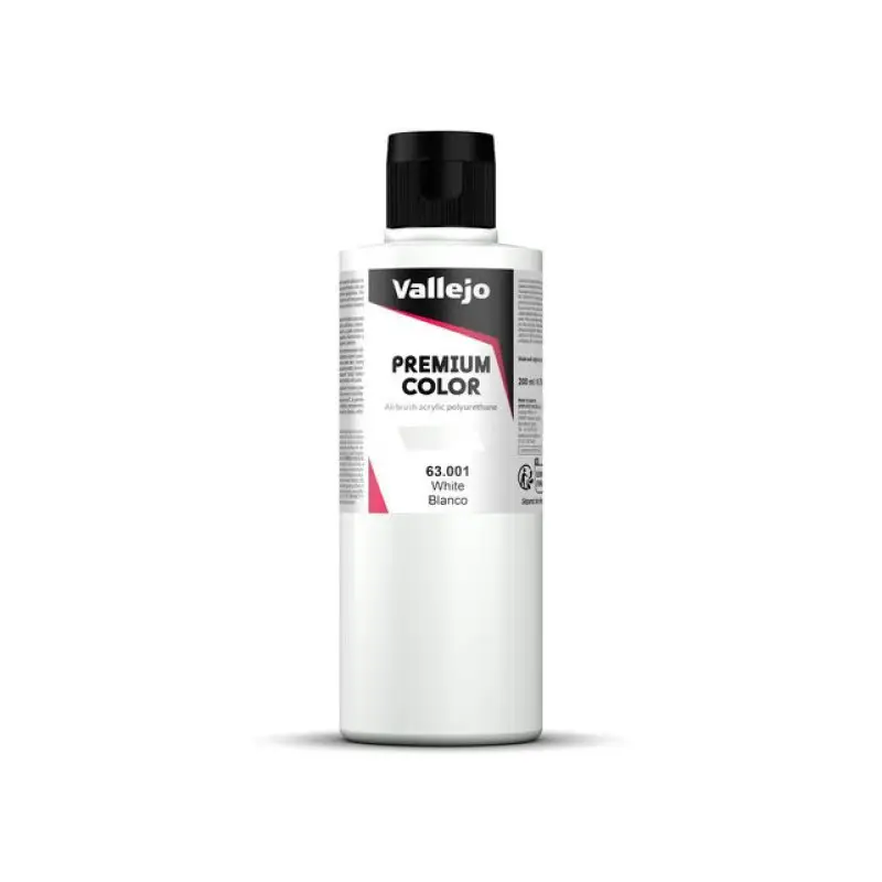 Peinture acrylique Premium Color White 200ml - VALLEJO 63001