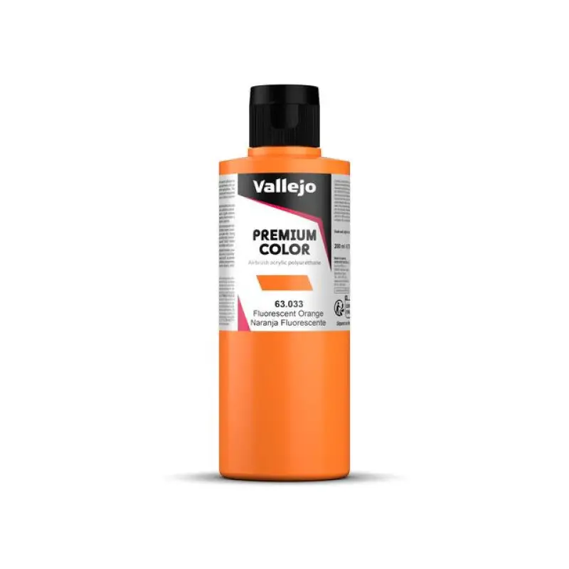 Peinture acrylique Premium Color Fluorescent Orange 200ml - VALLEJO 63033