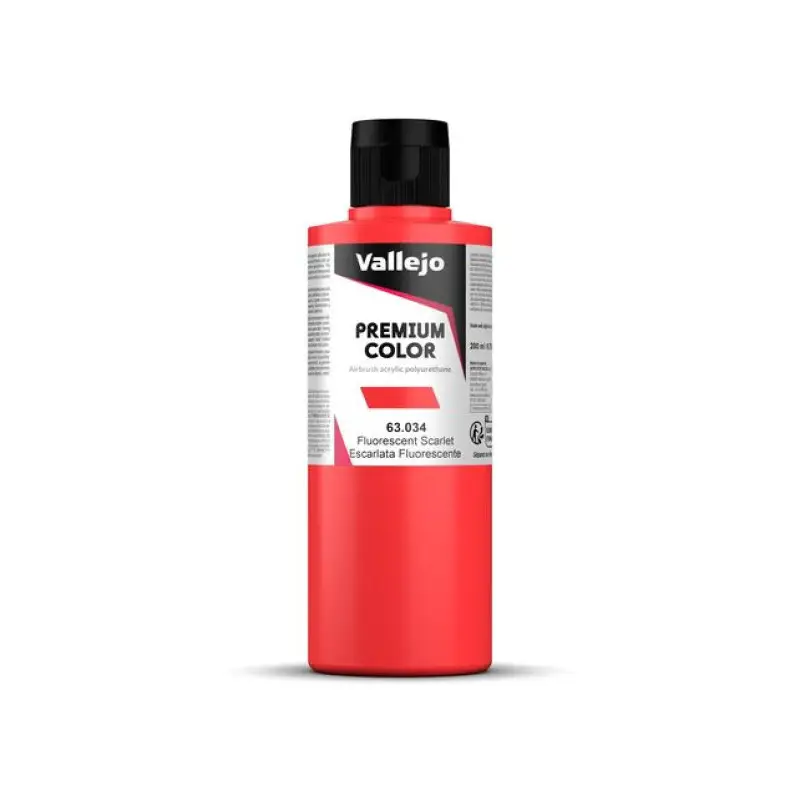 Peinture acrylique Premium Color Scarlet Fluorescent 200ml - VALLEJO 63034