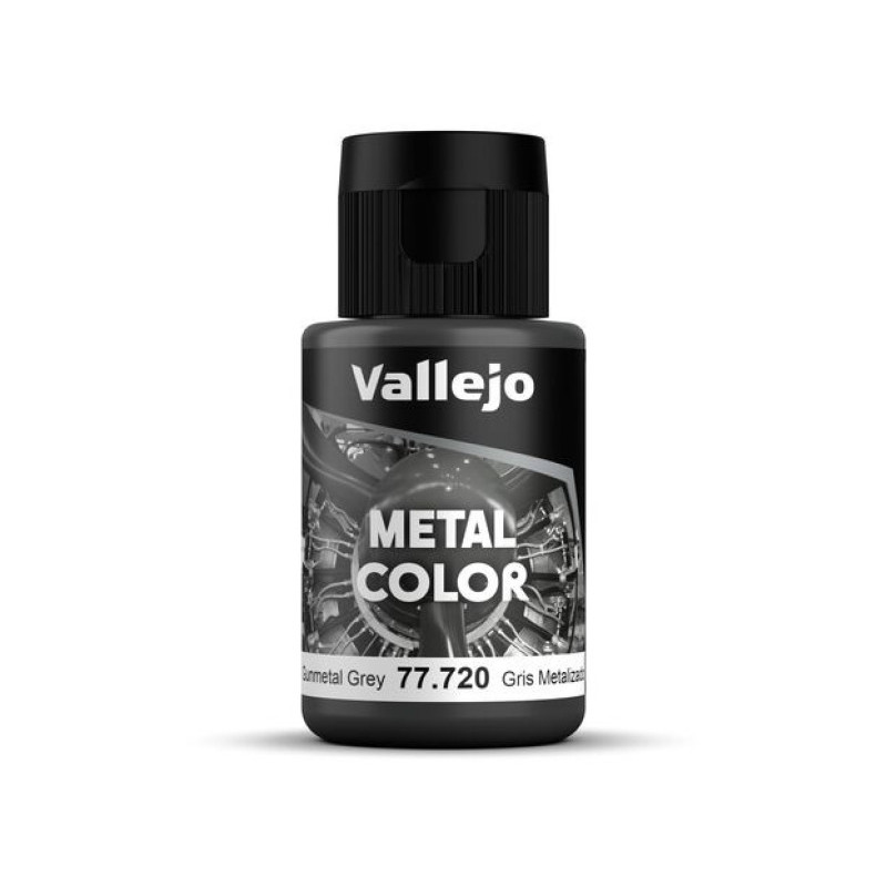 Peinture acrylique Metal Color Gunmetal Grey 32ml - VALLEJO 77720
