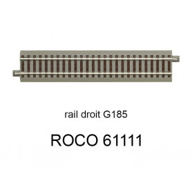 Rail droit G185 185 mm voie Geoline HO - ROCO 61111