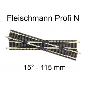 Croisement à droite 111 mm 15° - voie Profi N - FLEISCHMANN 9163