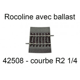 Rail courbe R2 358 mm Rocoline code 83 ballast souple - HO 1/87 - ROCO 42508