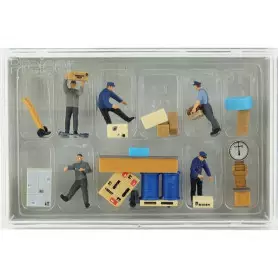 Personnel de gare de marchandises époque III - HO 1/87 - PREISER 10581