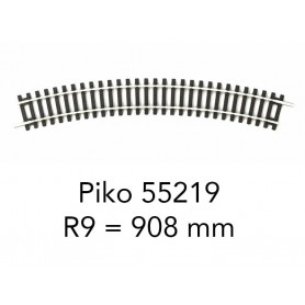 Piko 55219 - Voie A - rail courbe R9 908mm 15° - HO 1/87