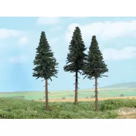 HEKI 2119 - Blister de 3 sapins à tronc haut 17 cm échelle HO