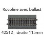 Rail droit G½ 115 mm Rocoline ballast souple - HO 1/87 - ROCO 42512