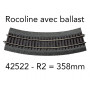 Rail courbe R2 358 mm 30° Rocoline ballast souple - HO 1/87 - ROCO 42522