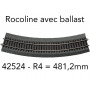 Rail courbe R4 481,2 mm 30° Rocoline ballast souple - HO 1/87 - ROCO 42524