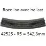 Rail courbe R5 542,8 mm 30° Rocoline ballast souple - HO 1/87 - ROCO 42525
