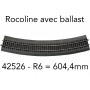 Rail courbe R6 604,4 mm 30° Rocoline ballast souple - HO 1/87 - ROCO 42526