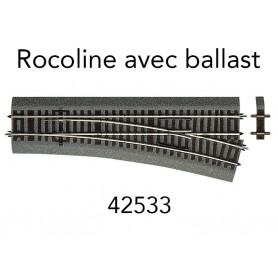 Aiguillage droite Wr15 Rocoline ballast souple - HO 1/87 - ROCO 42533