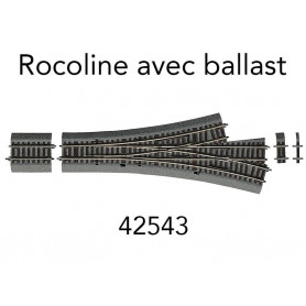 Aiguillage triple DWW15 Rocoline ballast souple - HO 1/87 - ROCO 42543