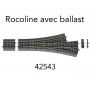 Aiguillage triple DWW15 Rocoline ballast souple - HO 1/87 - ROCO 42543