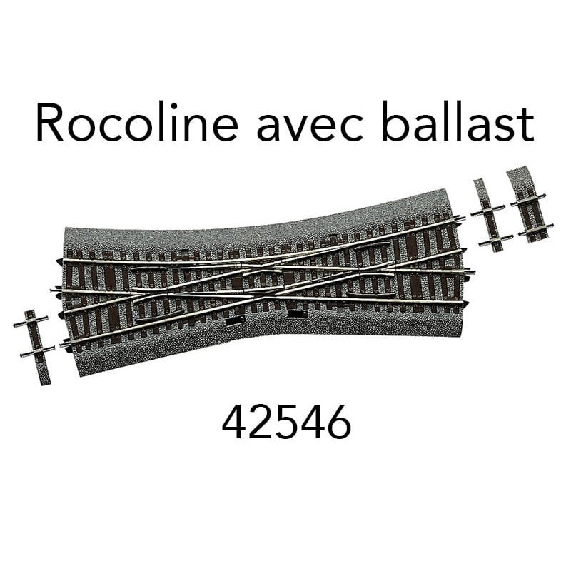 Traversée jonction simple EKW15 Rocoline ballast souple - HO 1/87 - ROCO 42546