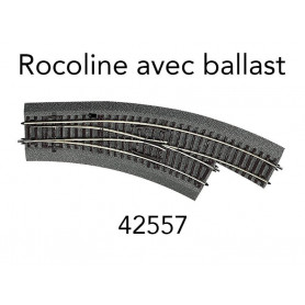 Aiguillage courbe droite BWr2/3 Rocoline ballast souple - HO 1/87 - ROCO 42557