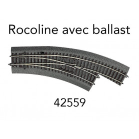 Aiguillage courbe droite BWr2/3 Rocoline ballast souple - HO 1/87 - ROCO 42559