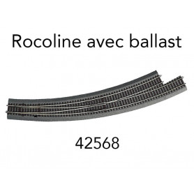 Aiguillage courbe gauche BWl9/10 Rocoline ballast souple - HO 1/87 - ROCO 42568