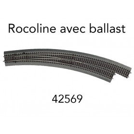 Aiguillage courbe droite BWr9/10 Rocoline ballast souple - HO 1/87 - ROCO 42569