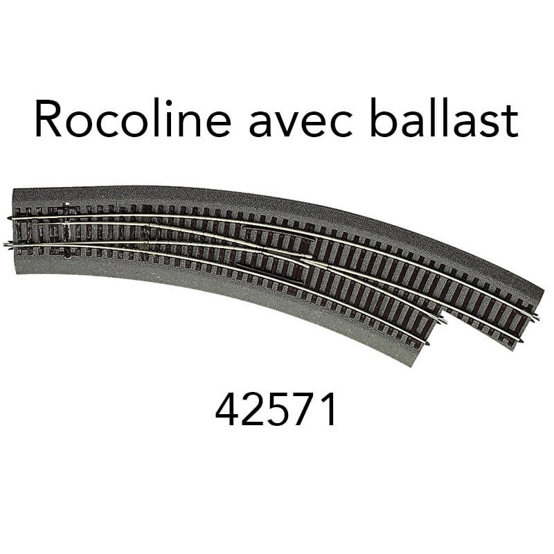 Aiguillage courbe droite BWr5/6 Rocoline ballast souple - HO 1/87 - ROCO 42571
