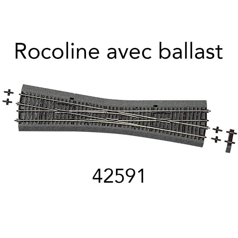 Traversée jonction simple EKW10 Rocoline ballast souple - HO 1/87 - ROCO 42591