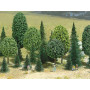 Assortiment de 35 feuillus et sapins 30-55 mm - échelle N 1/160 - BUSCH 6590