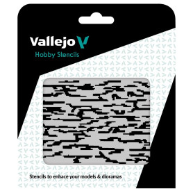 Pochoirs Vallejo : Camouflage Moderne Pixélisé 125 X 125 Mm - VALLEJO ST-CAM004