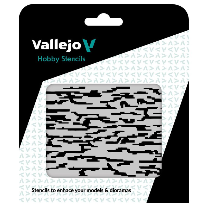 Pochoirs Vallejo : Camouflage Moderne Pixélisé 125 X 125 Mm - VALLEJO ST-CAM004