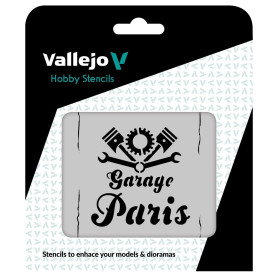 Pochoirs Vallejo : Panneau Garage Vintage 125 X 125 Mm - VALLEJO ST-LET001