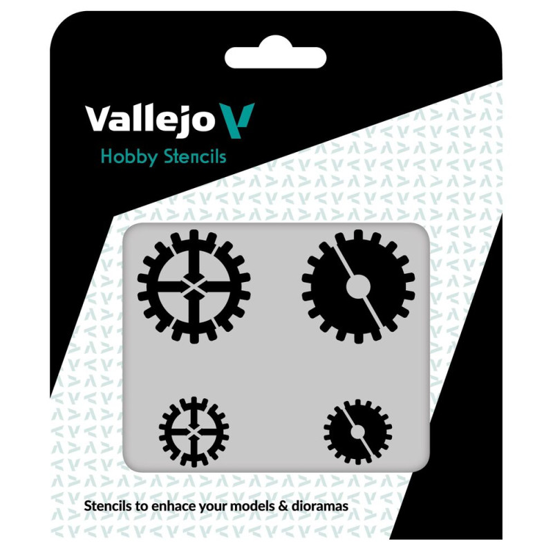 Pochoirs Vallejo : Marques D'Engrenages 125 X 125 Mm - VALLEJO ST-SF001