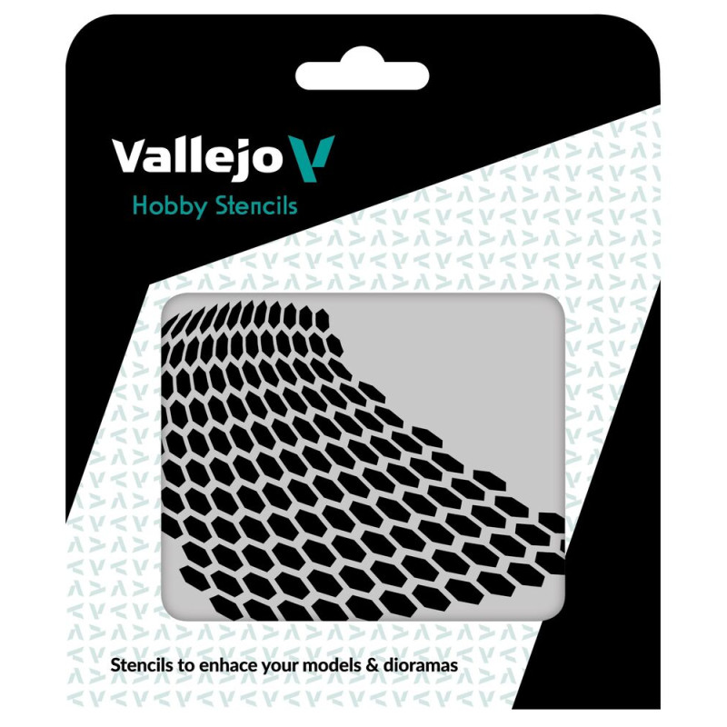 Pochoirs Vallejo : Nid D'abeille Déformé 125 X 125 Mm - VALLEJO ST-SF003