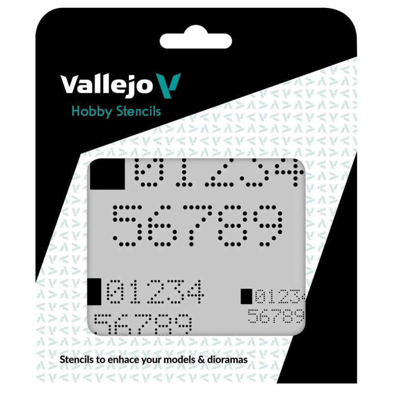 Pochoirs Vallejo : Chiffres Numériques 125 X 125 Mm - VALLEJO ST-SF004