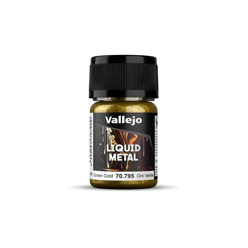 Peinture métallique Liquid Metal : Green Gold 35 ml - VALLEJO 70795