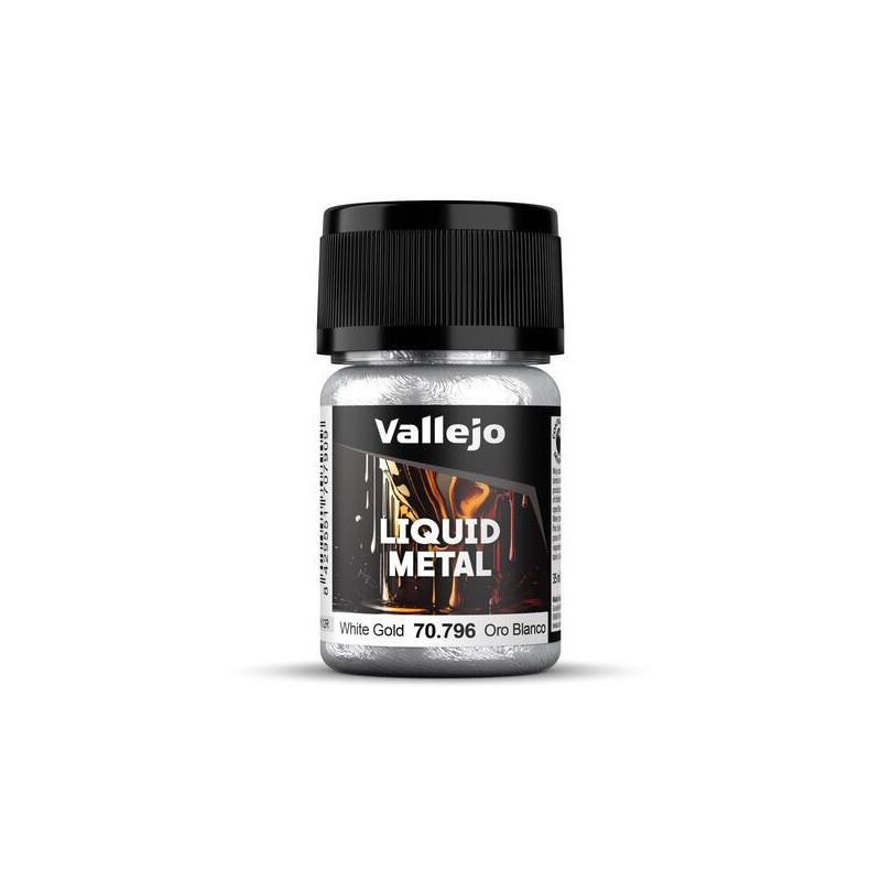 Peinture métallique Liquid Metal : White Gold 35 ml - VALLEJO 70796