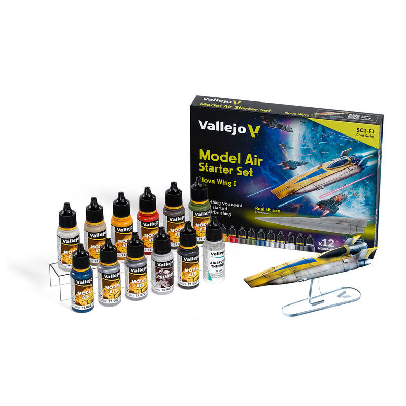 Model Air : Coffret de démarrage (12 couleurs + Figurine) - VALLEJO 71647