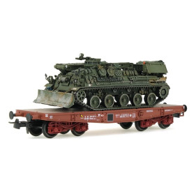 Porte char RImmp SNCF ép. IV + char AMX 30D DEPANNEUR - HO 1/87 - REE WBA-012