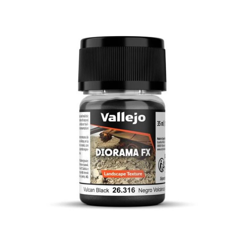 Diorama Fx Landscape Texture Vulcan Black 0.1 0.6mm 35ml - VALLEJO 26316