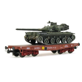 Porte char RImmp SNCF ép. IV + char AMX 30B ANJOU - HO 1/87 - REE WBA-023