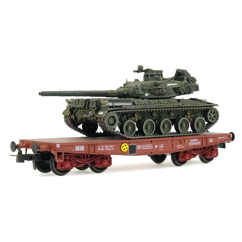 Porte char RImmp SNCF ép. IV + char AMX 30 BRETAGNE - HO 1/87 - REE WBA-024