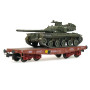 Porte char RImmp SNCF ép. IV + char AMX 30B MASSENA - HO 1/87 - REE WBA-025