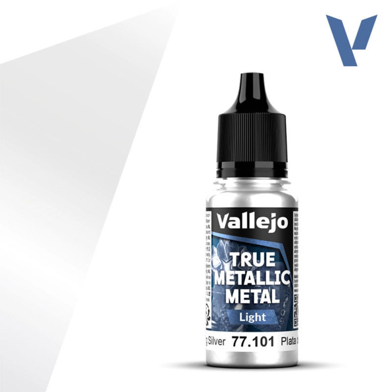 True Metallic Metal Sterling Silver Light 18ml - VALLEJO 77101