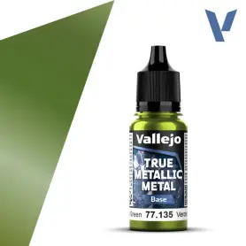 True Metallic Metal Base Amber Green 18ml - VALLEJO 77135