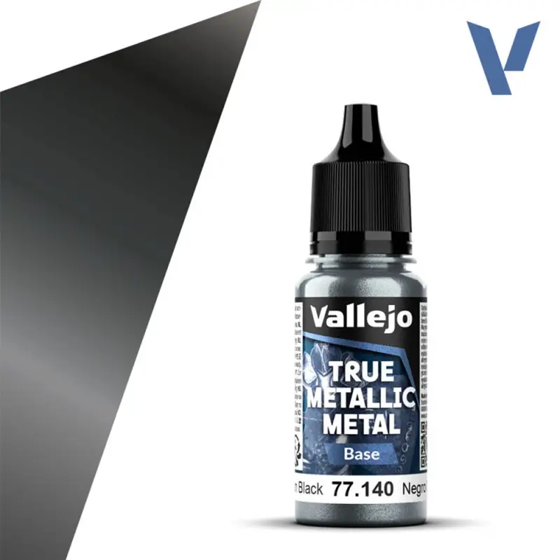 True Metallic Metal Base Obsidian Black 18ml - VALLEJO 77140