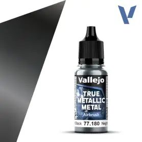 True Metallic Metal Obsidian Black Airbrush 18ml - VALLEJO 77180