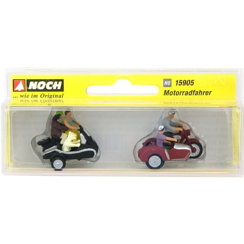 Motocyclistes avec sidecars - Echelle HO 1/87 - NOCH 15905