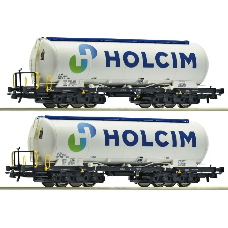 Set 2x wagons silos Holcim ép. VI - HO 1/87 - ROCO 6600233