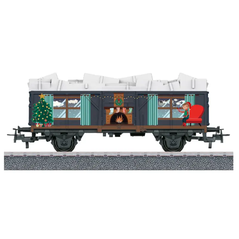 Wagon de Noël 2026 avec module lumineux, 3 RAILS - HO 1/87 - Märklin 44126