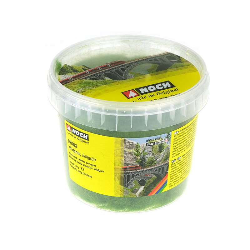 Pot de flocage herbes sauvages vert clair 6mm 100g - toutes échelles - NOCH 07092